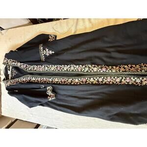 Smithsonian Institution Embroidered Wool Dress Coat, Size M